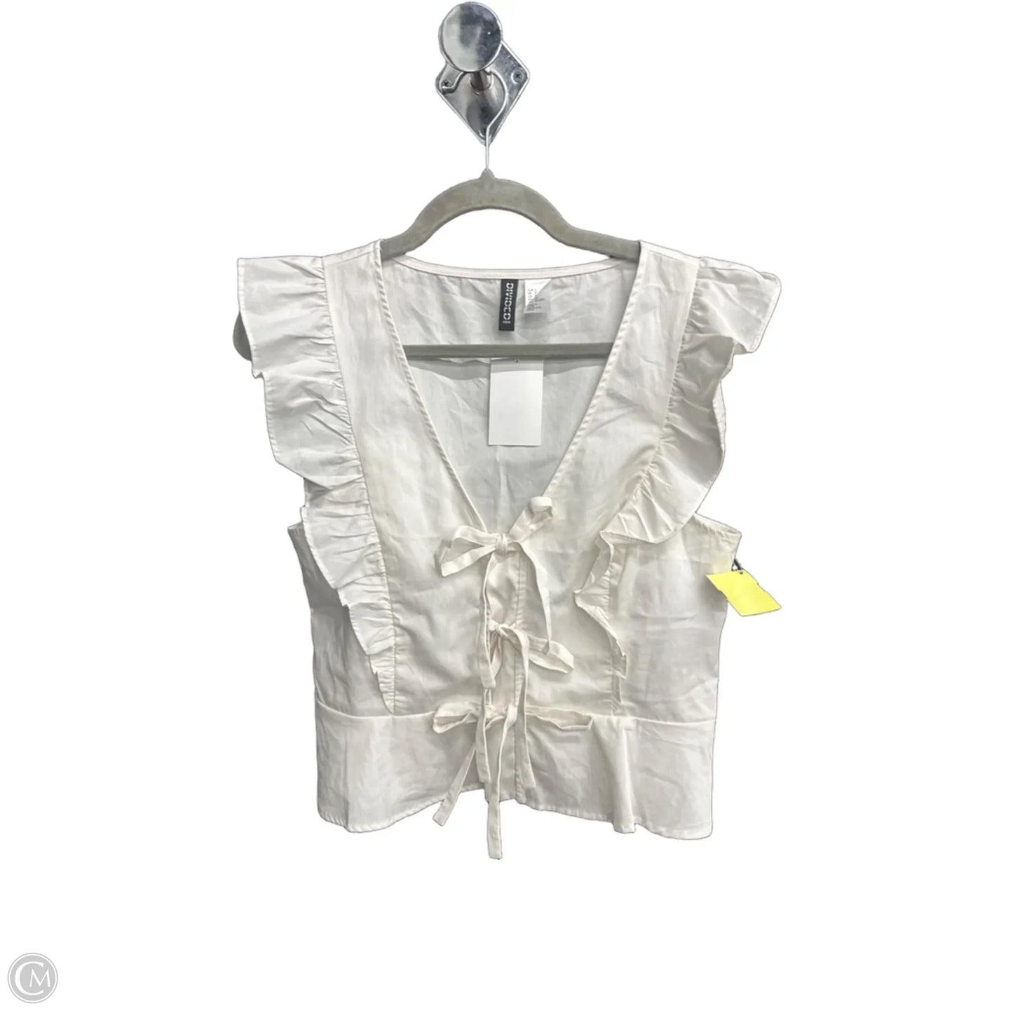 Top Sleeveless By Divided In White, Size: S