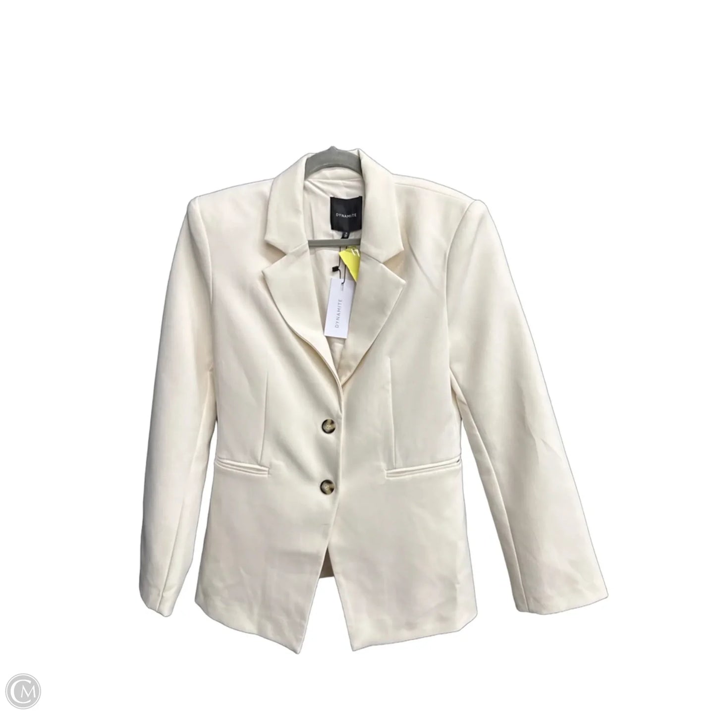 Blazer By Clothes Mentor In White, Size: M