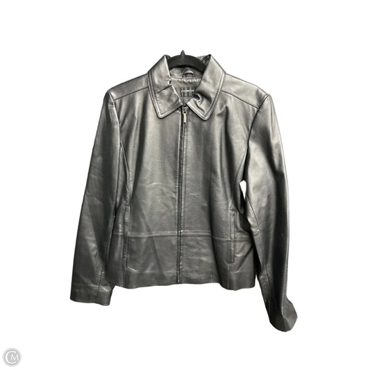 Jacket Moto Leather By Colebrook In Black, Size: M
