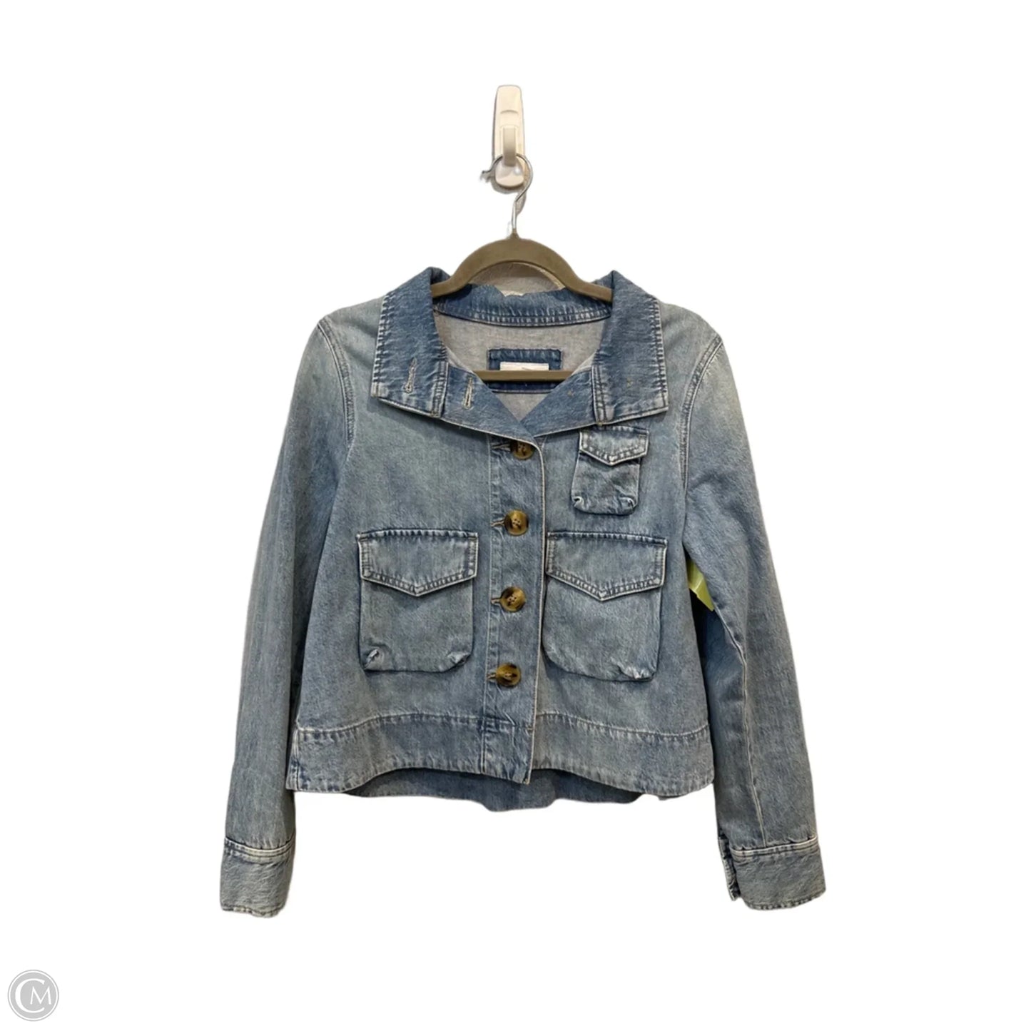 Jacket Shirt By Loft In Blue Denim, Size: S