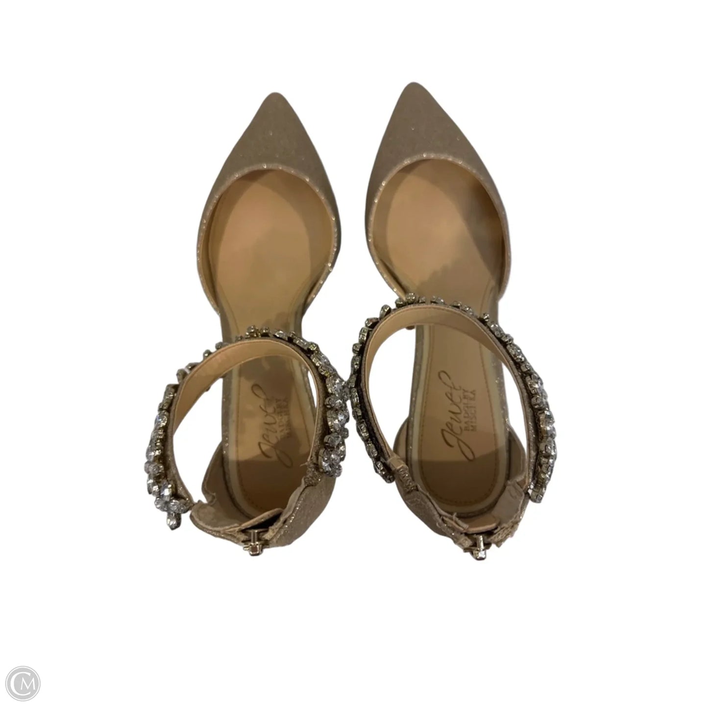 Shoes Heels Kitten By Badgley Mischka In Cream & Silver, Size: 9.5