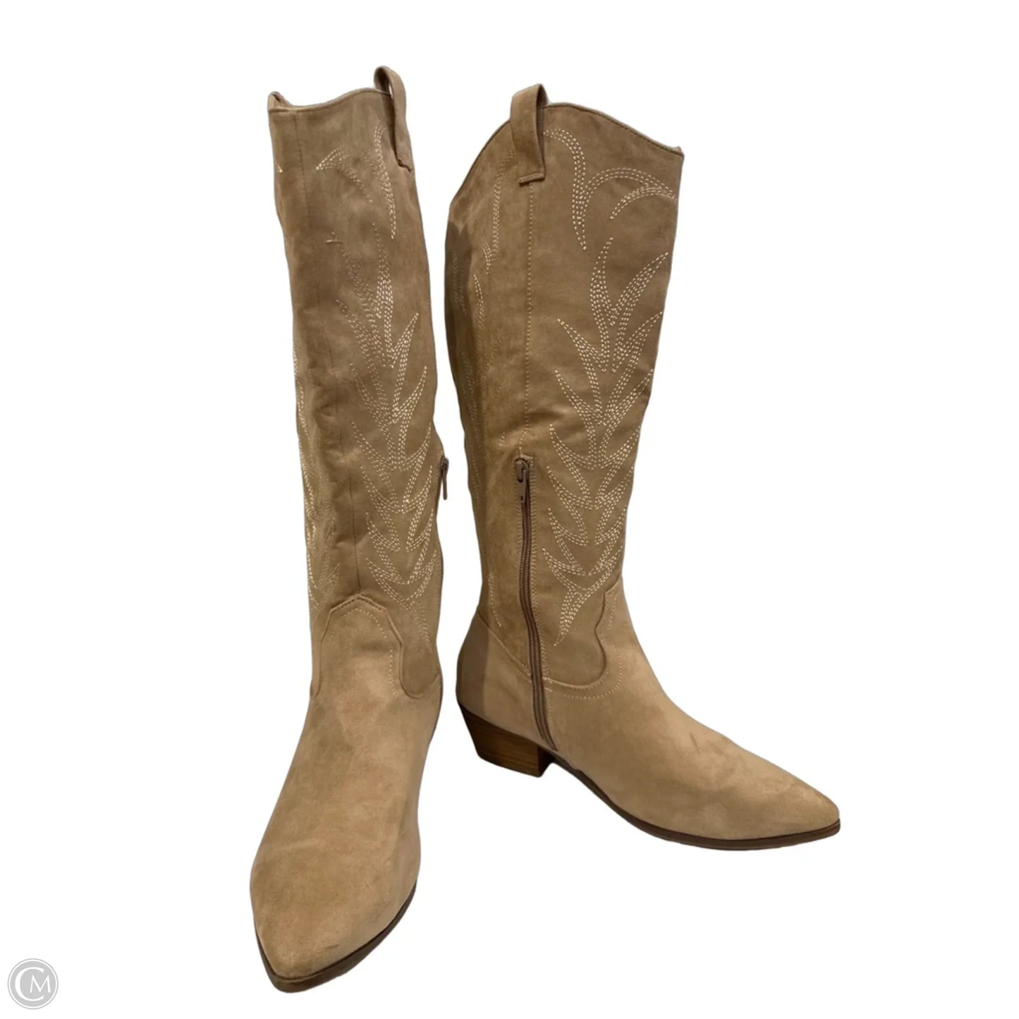 Boots Knee Heels By Universal Thread In Cream, Size: 9.5