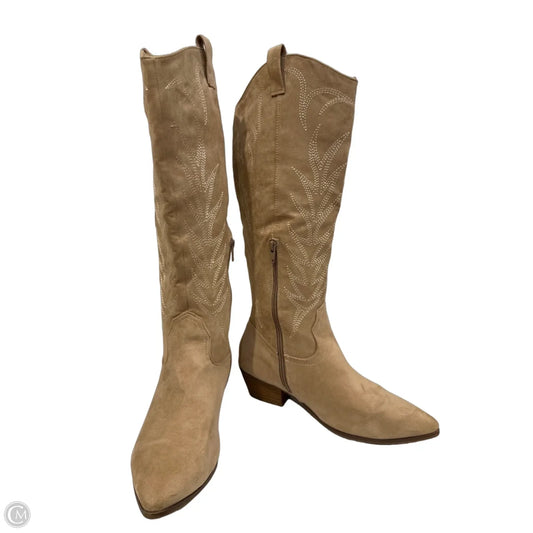 Boots Knee Heels By Universal Thread In Cream, Size: 9.5