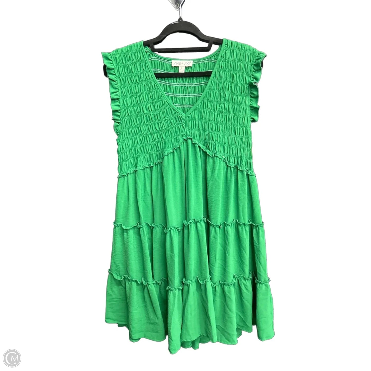 Dress Casual Short By She + Sky In Green, Size: L