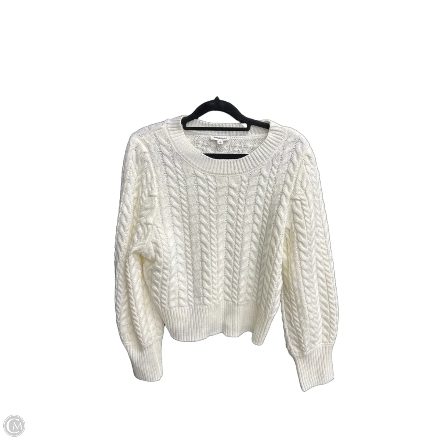 Sweater By Sugar Lips In White, Size: M