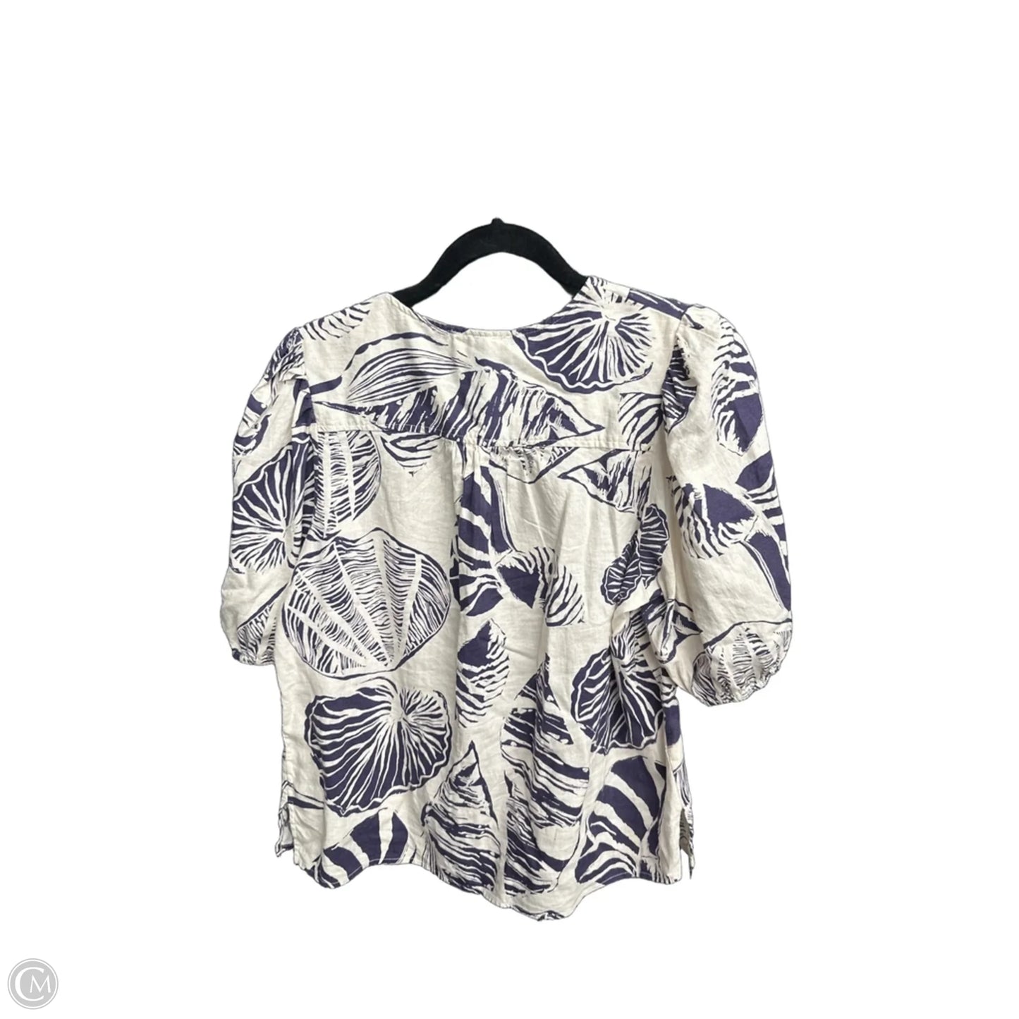 Top Short Sleeve By Nicole Miller In Tropical Print, Size: L