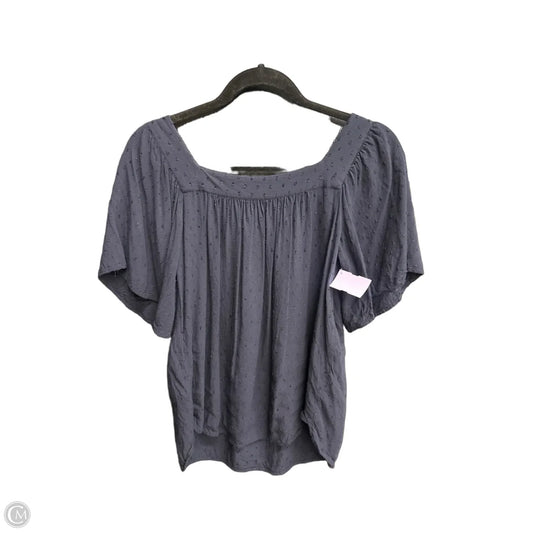 Top Short Sleeve By Loft In Navy, Size: S