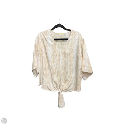 Top Short Sleeve By Entro In Snakeskin Print, Size: M