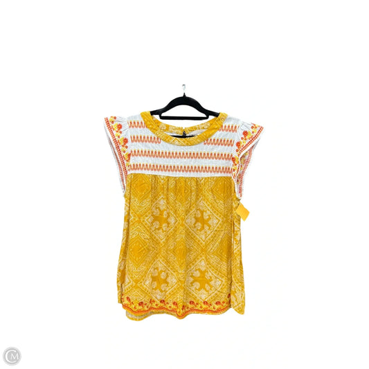 Top Sleeveless By Savanna Jane In Orange & Yellow, Size: M