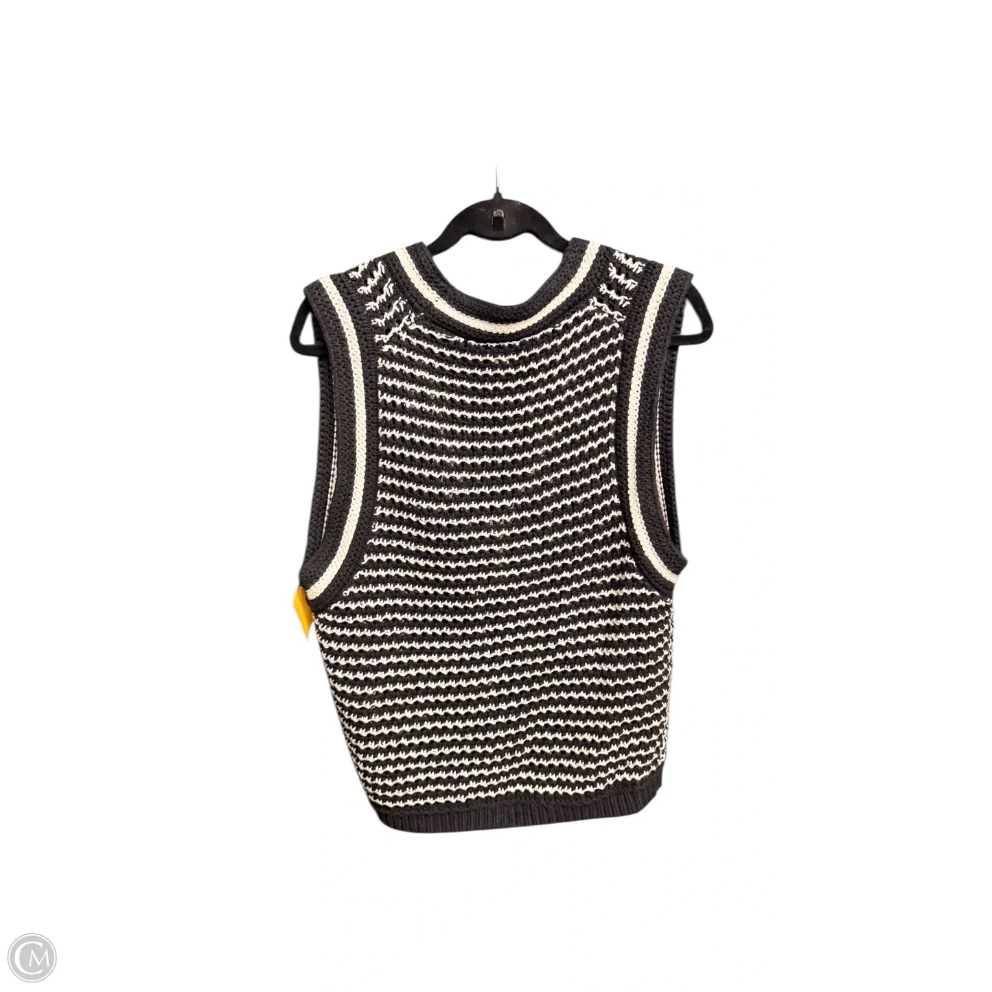Vest Sweater By Loft In Black & White, Size: L