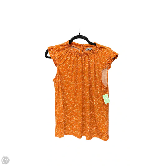 Top Sleeveless By Adrianna Papell In Orange & White, Size: S