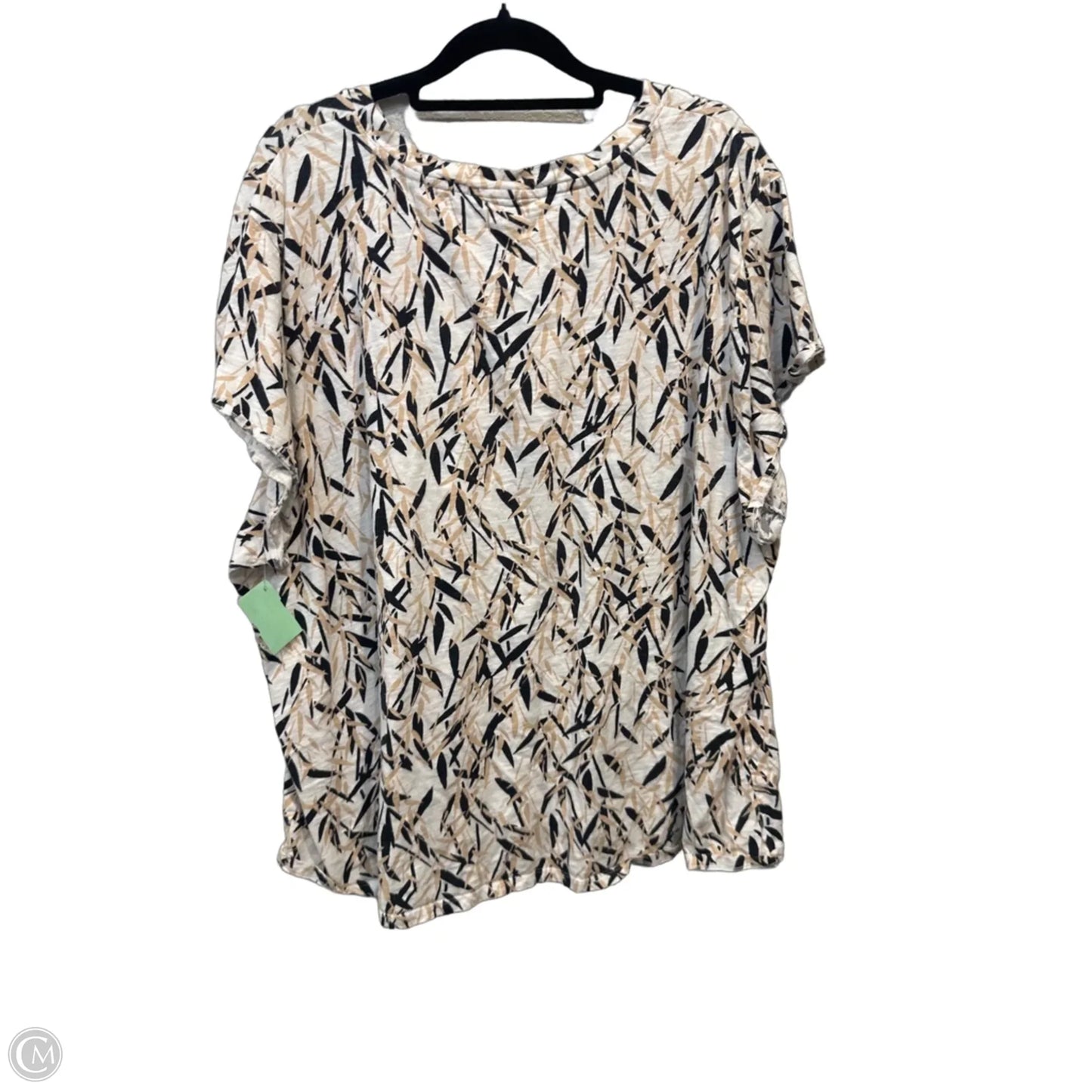 Top Long Sleeve By Liz Claiborne In Black & Cream, Size: 3x