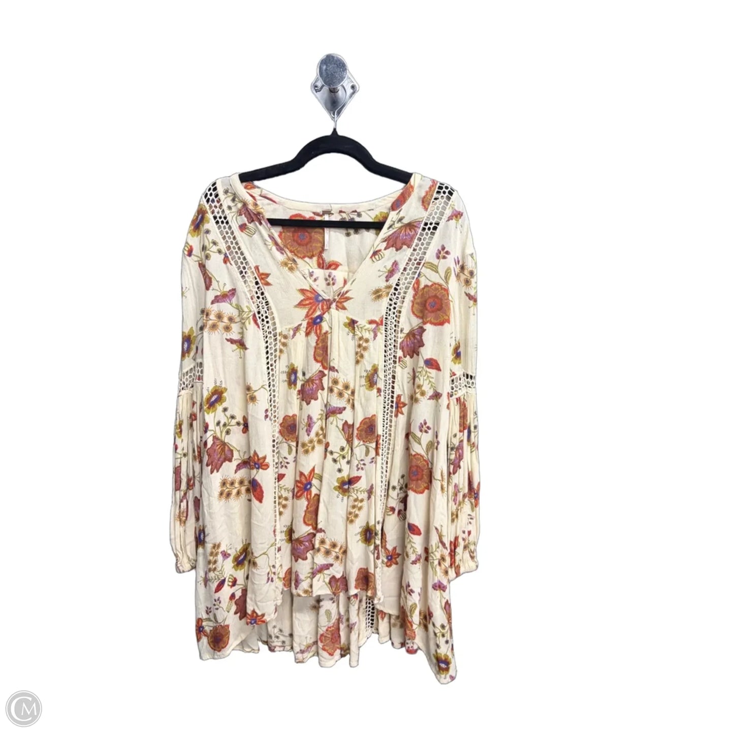 Tunic Long Sleeve By Free People In Floral Print, Size: S