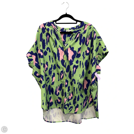Top Short Sleeve By Jodifl In Green & Purple, Size: L