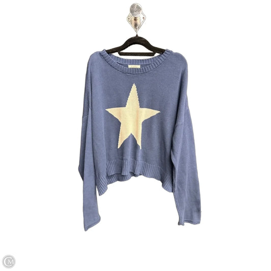Sweater By Z Supply In Blue & White, Size: Xl