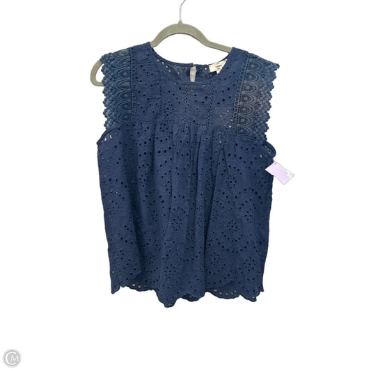Top Sleeveless By Entro In Navy, Size: S