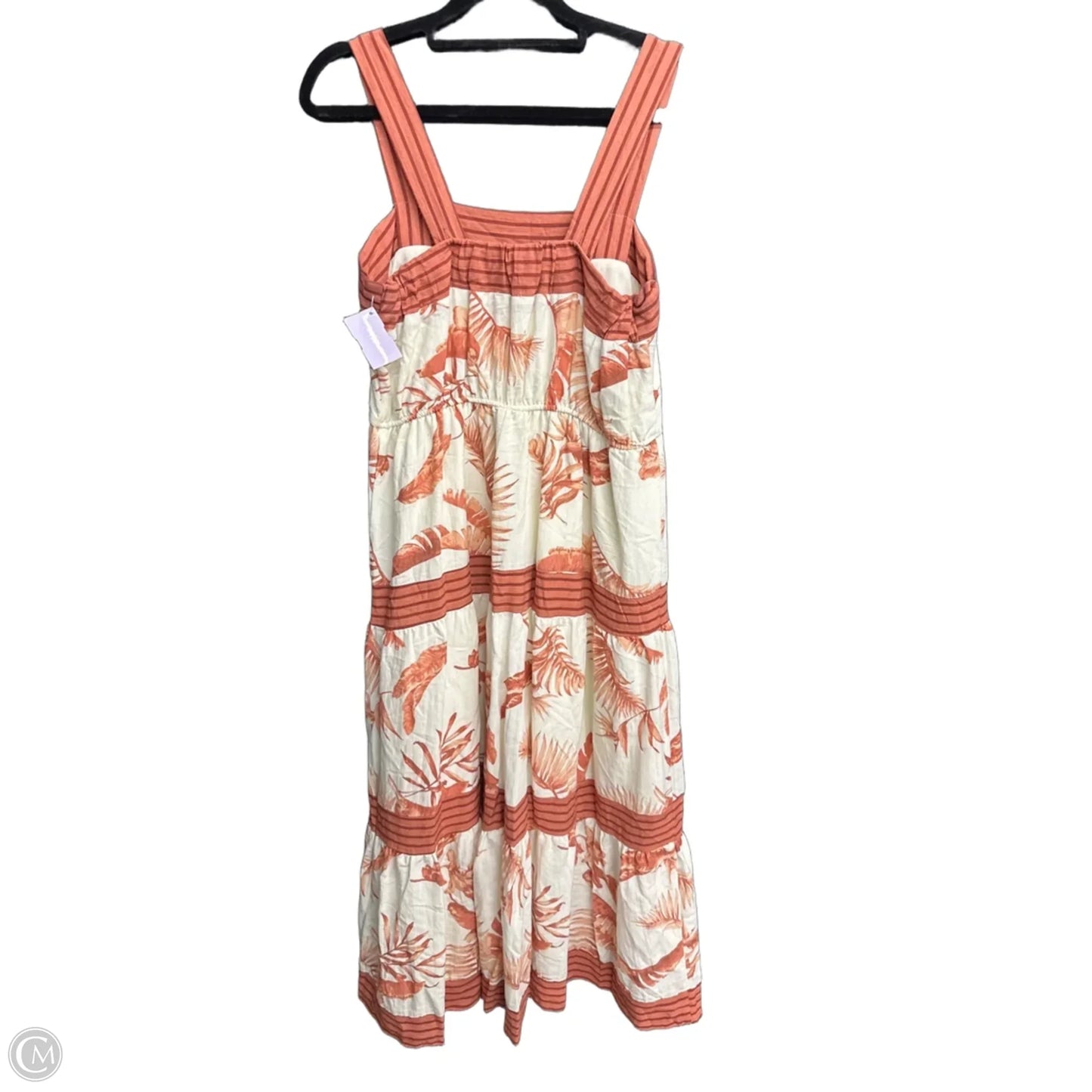 Dress Casual Midi By By The River In Cream & Red, Size: M