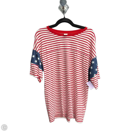 Top Short Sleeve By Clothes Mentor In Blue & Red & White, Size: M