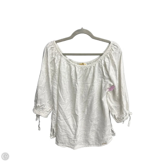 Top 3/4 Sleeve By Michael By Michael Kors In White, Size: L
