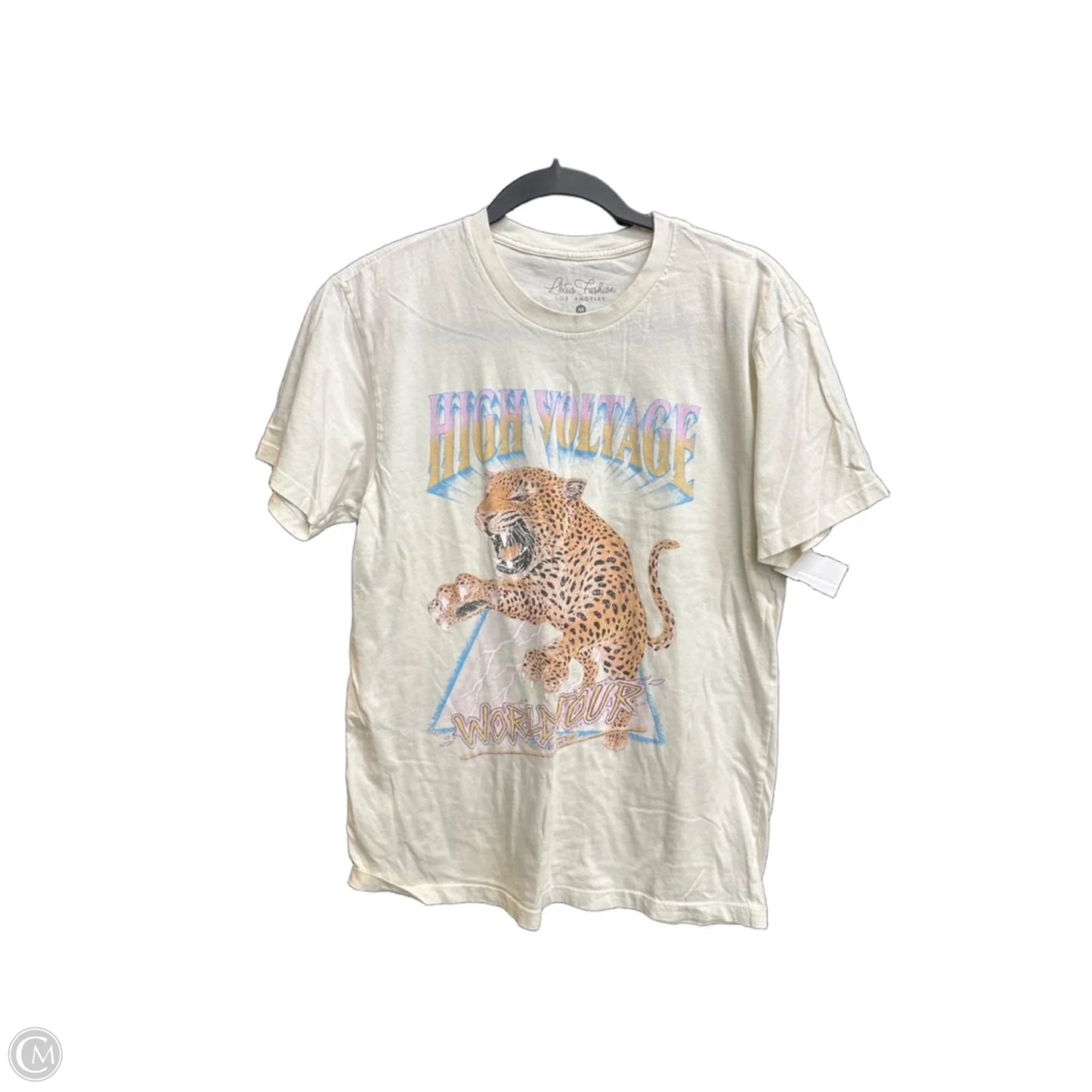 Top Short Sleeve By Clothes Mentor In White, Size: M