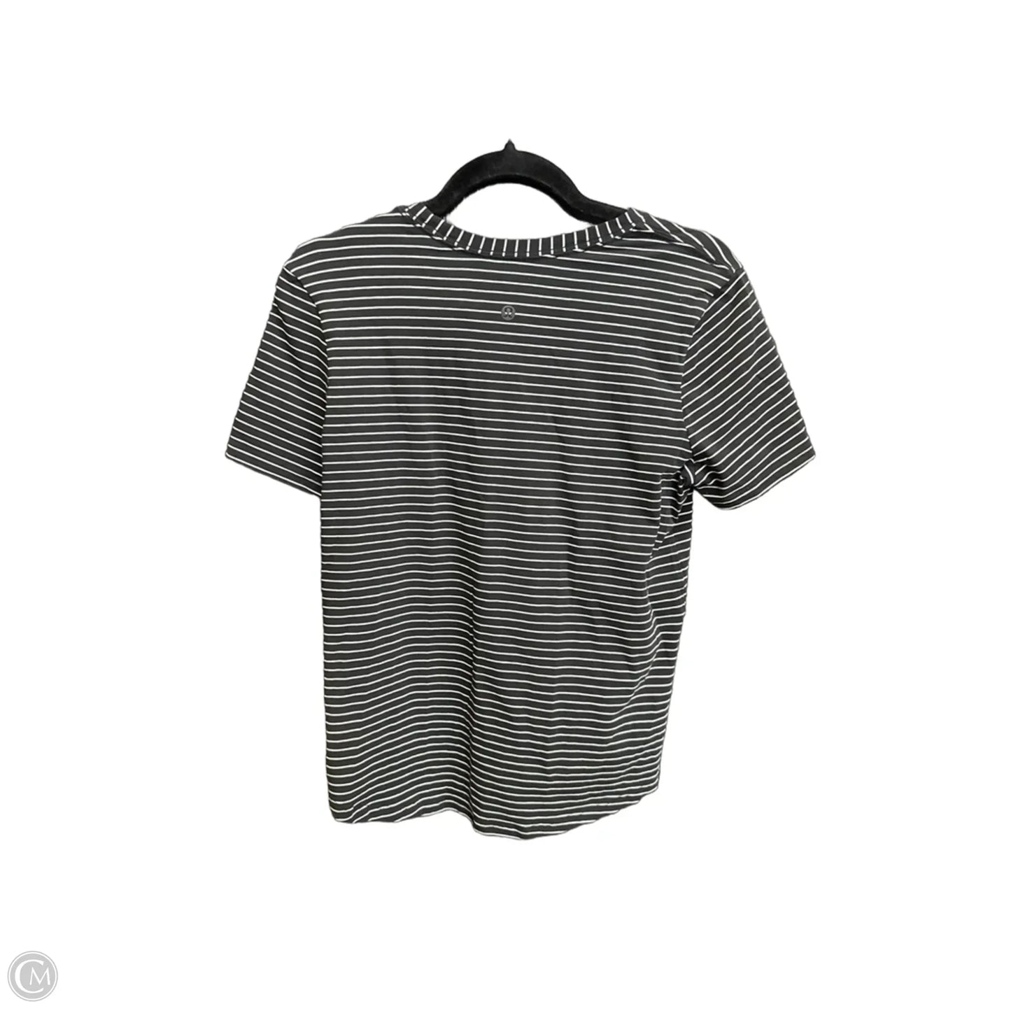 Athletic Top Short Sleeve By Lululemon In Striped Pattern, Size: 4