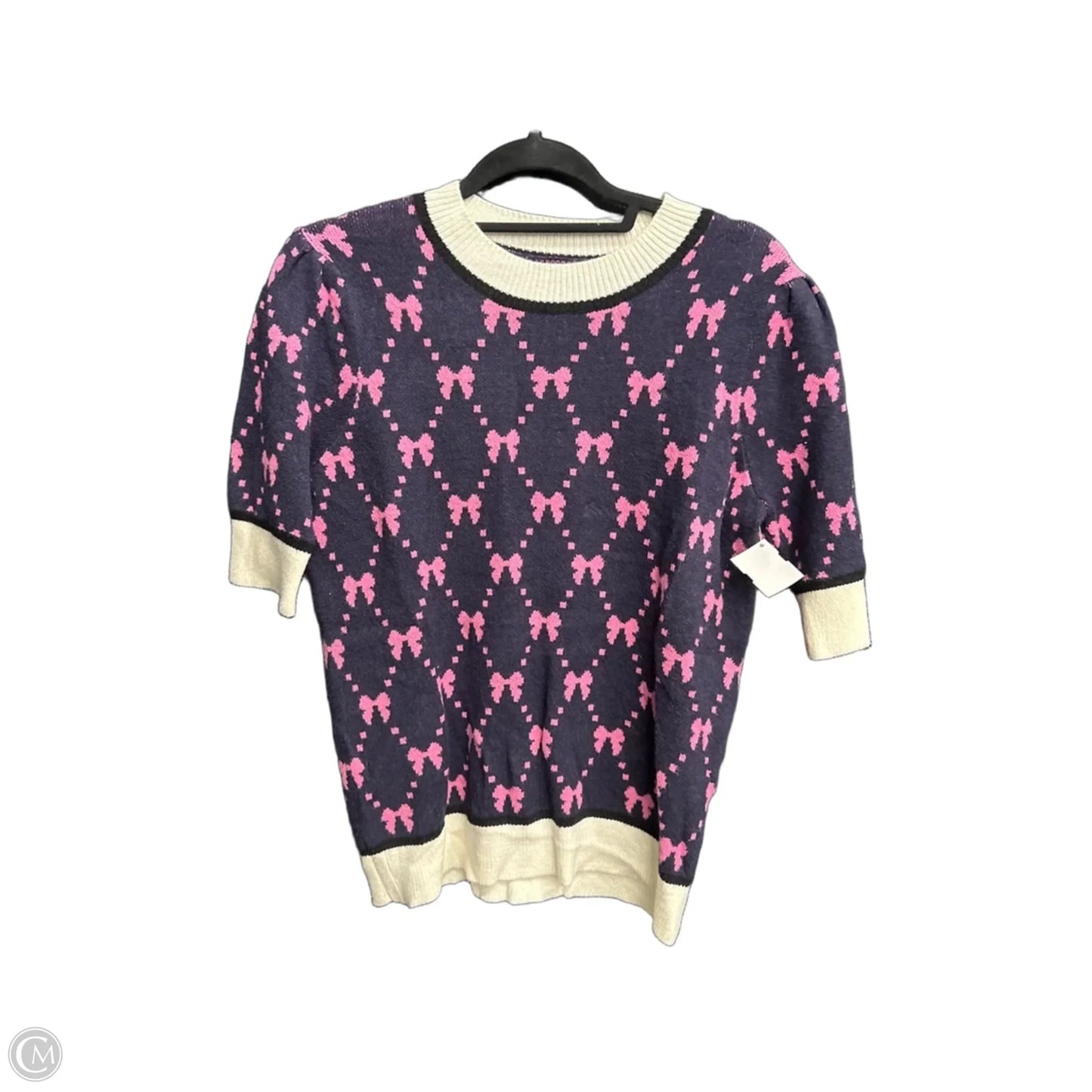 Sweater Short Sleeve By Clothes Mentor In Blue & Pink, Size: M