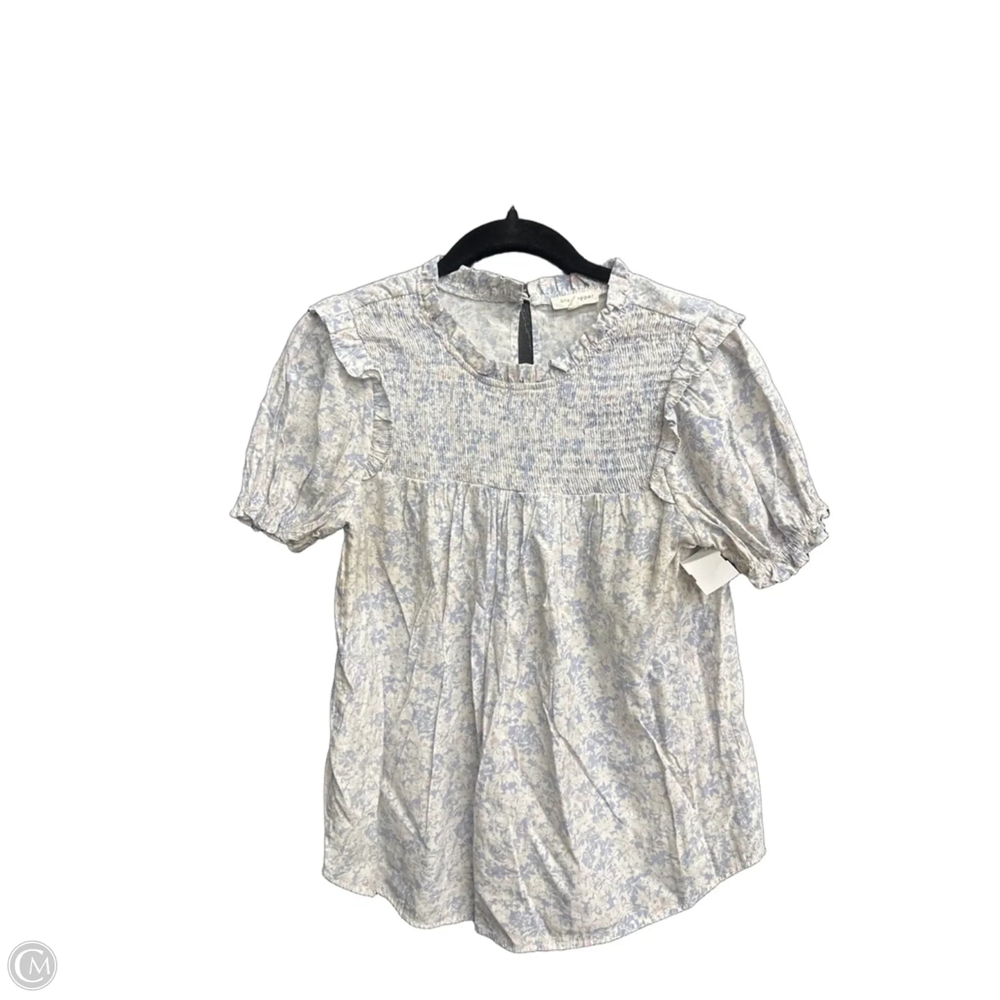 Blouse Short Sleeve By Blu Pepper In Floral Print, Size: L