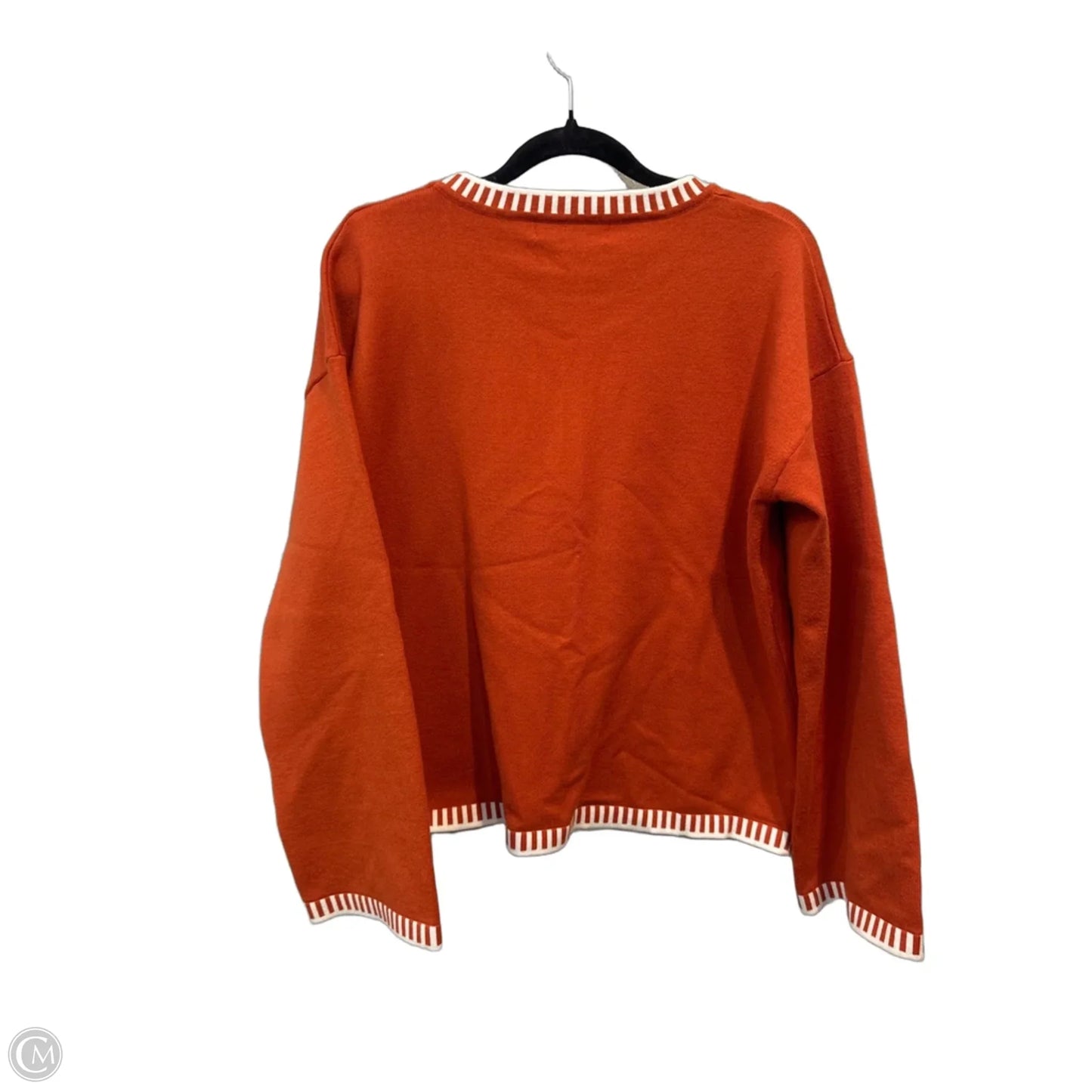 Sweater By Zesica In Orange & White, Size: S