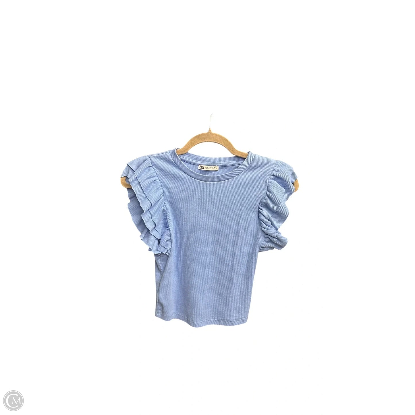 Top Sleeveless By Zara In Blue, Size: M