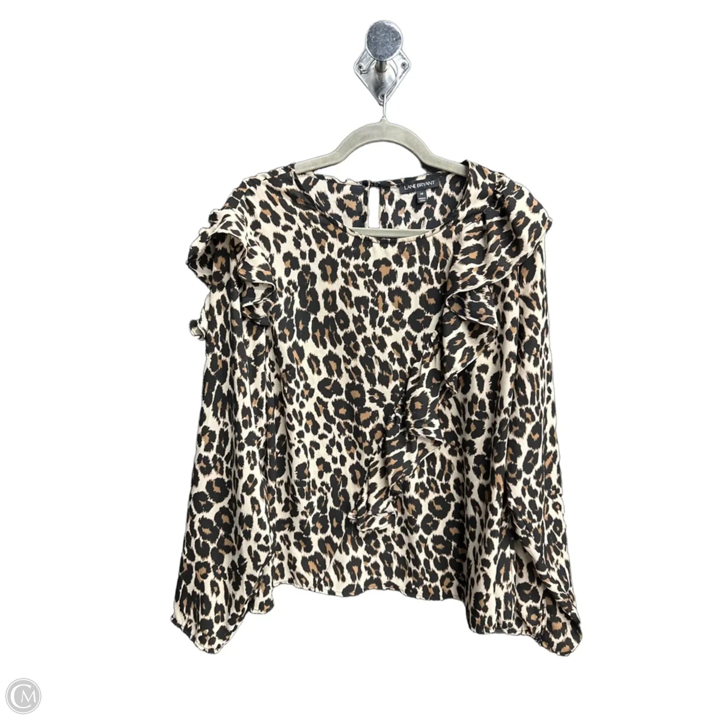 Blouse Long Sleeve By Lane Bryant In Leopard Print, Size: 18