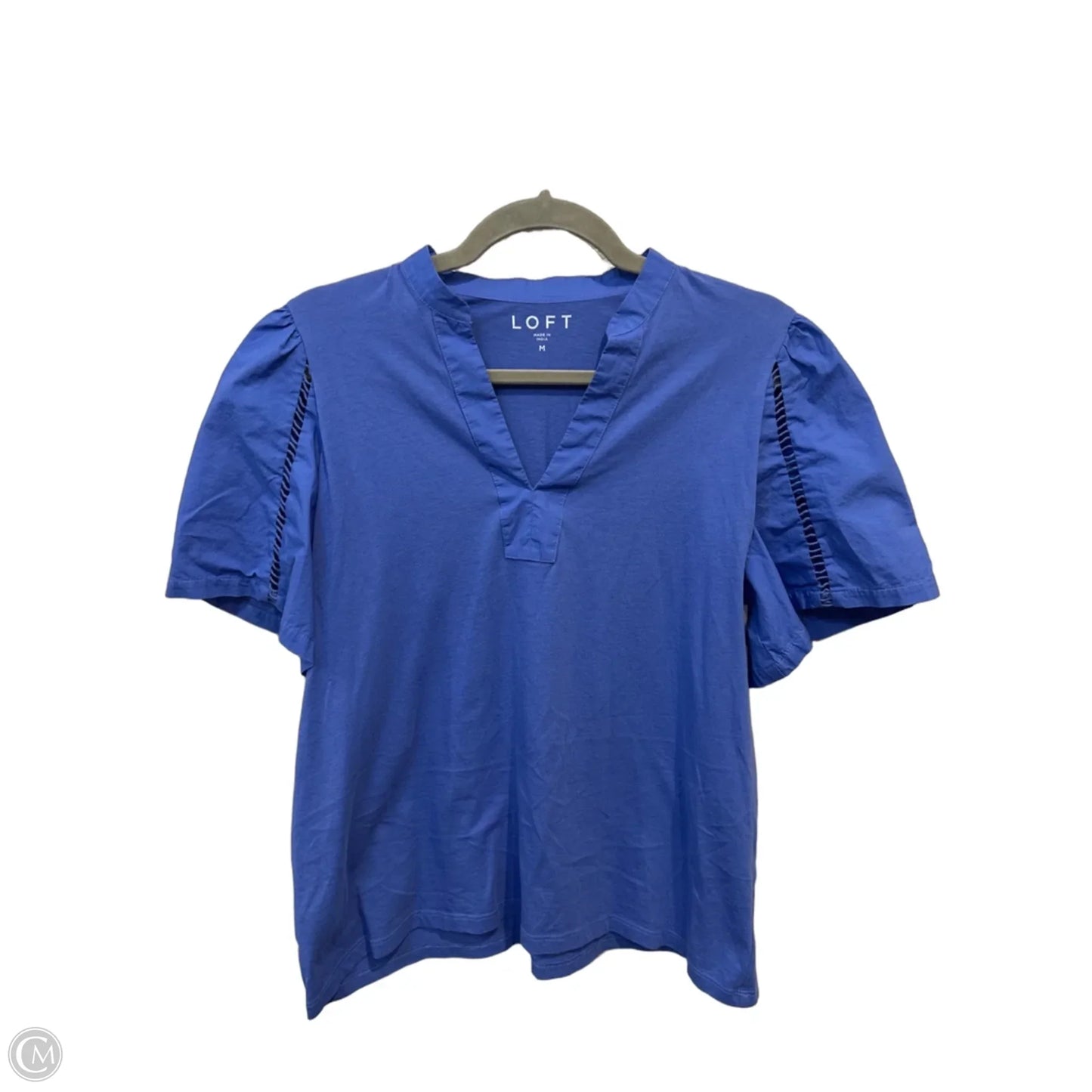 Top Short Sleeve By Loft In Blue, Size: M