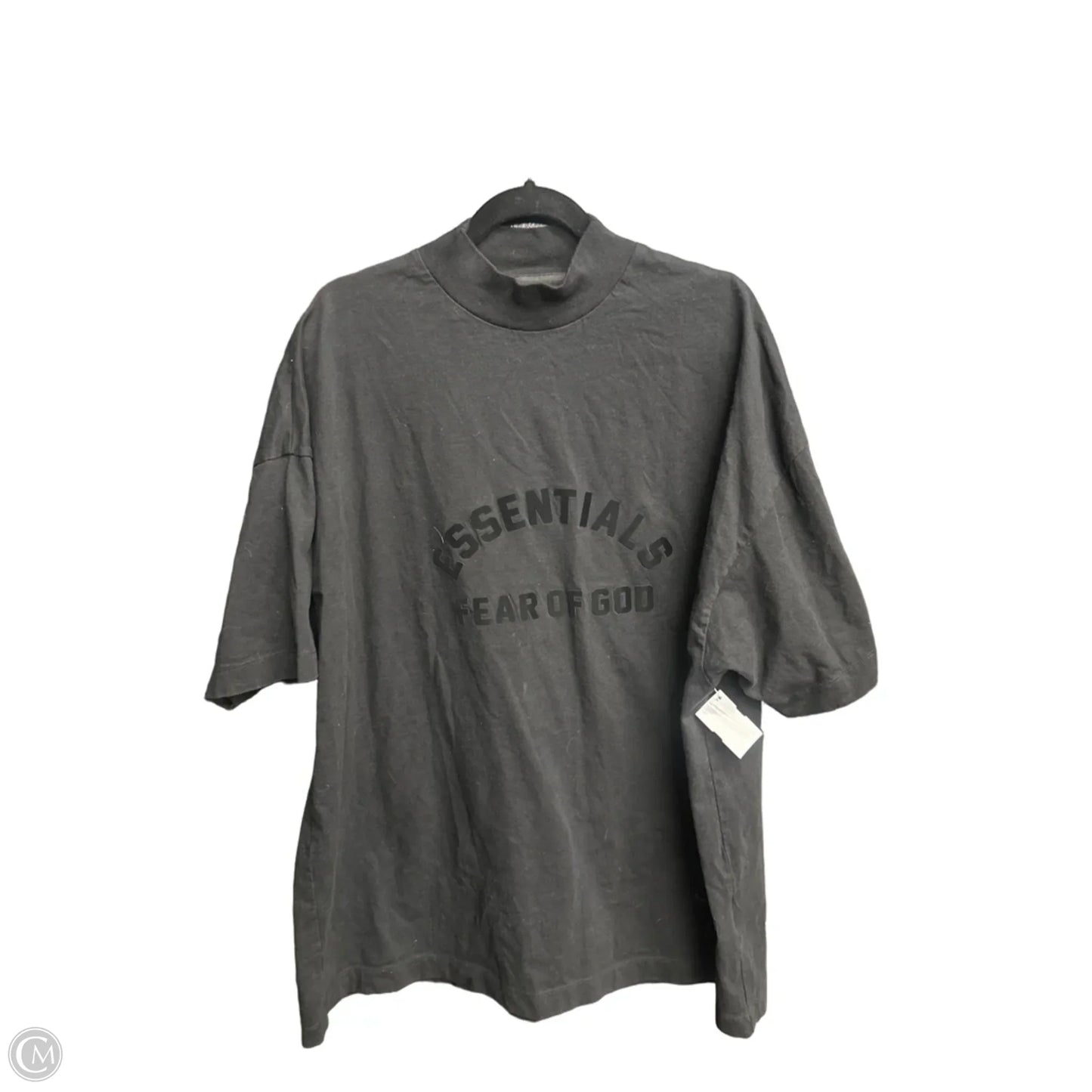 Top Short Sleeve By Essentials In Black, Size: M