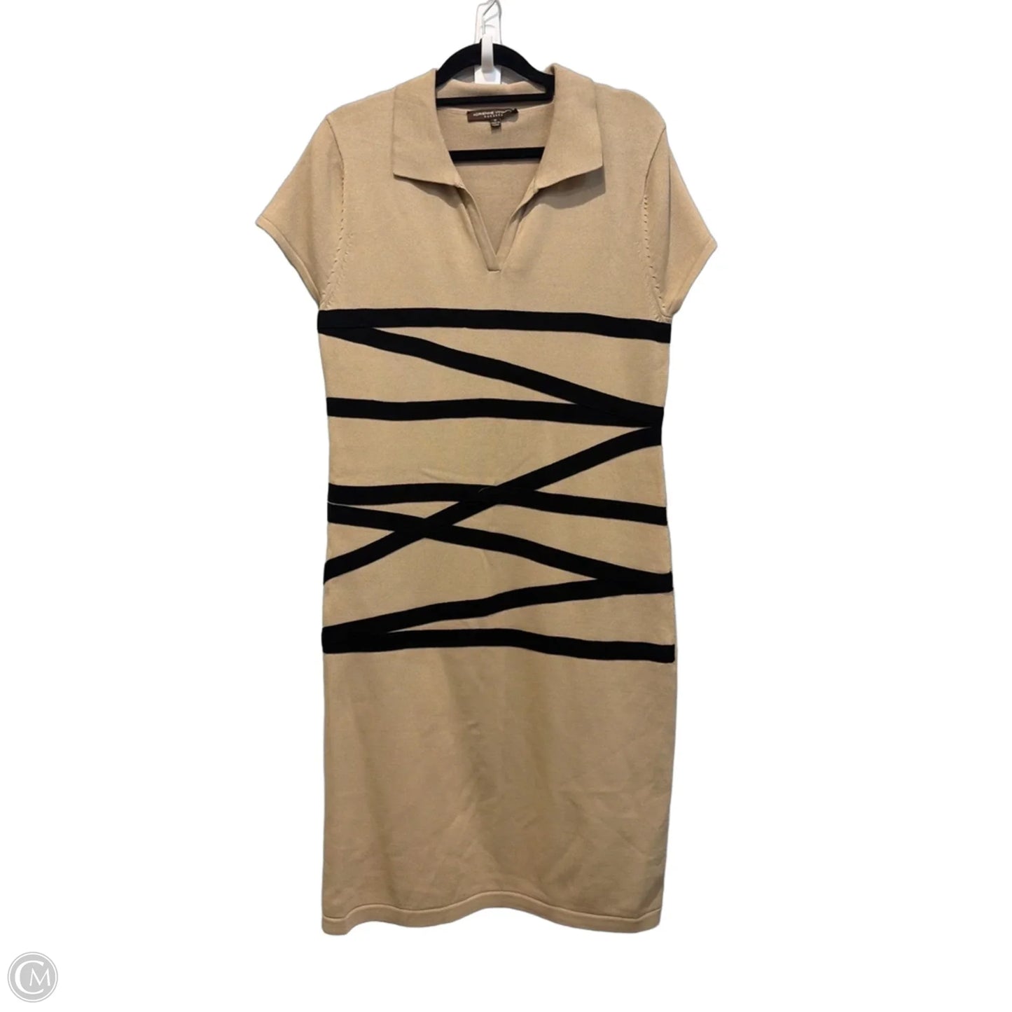 Dress Casual Midi By Adrienne Vittadini In Black & Brown, Size: M
