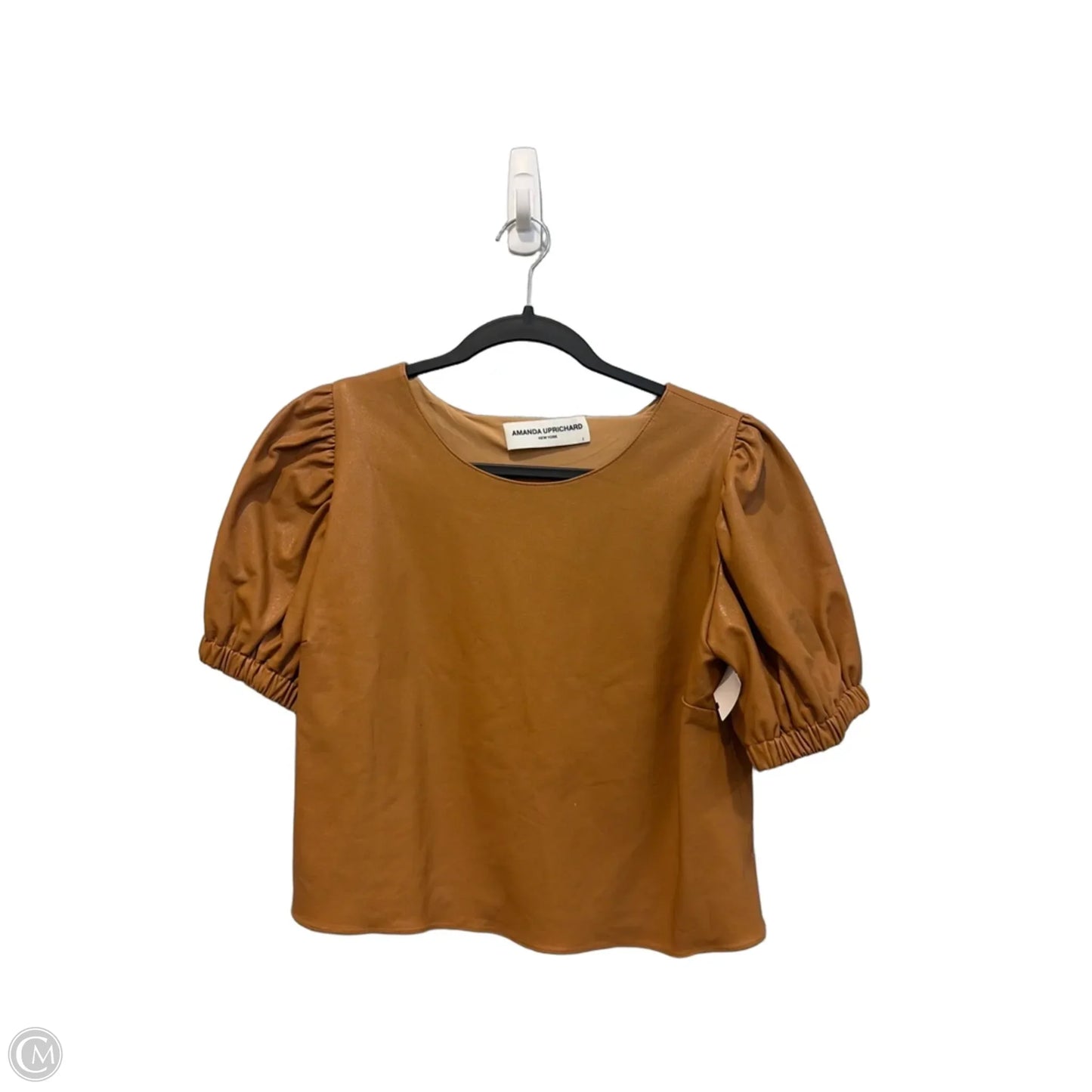 Blouse Short Sleeve By Amanda Uprichard In Brown, Size: S