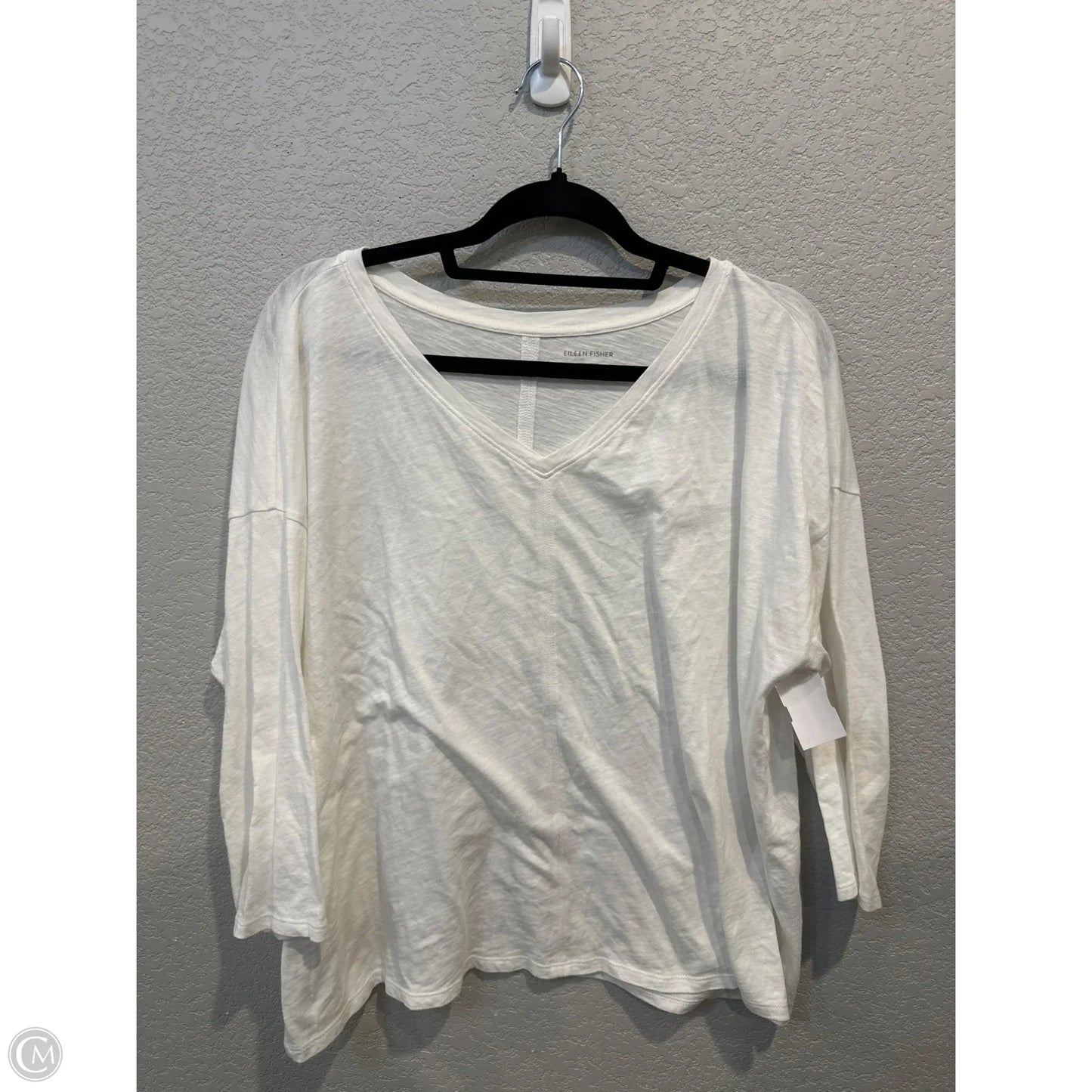 Top 3/4 Sleeve Basic By Eileen Fisher In White, Size: L