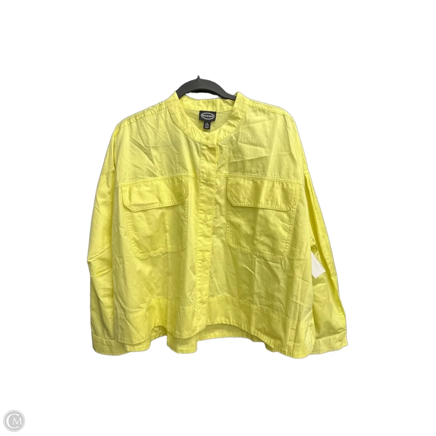 Top Long Sleeve By Scoop In Yellow, Size: M