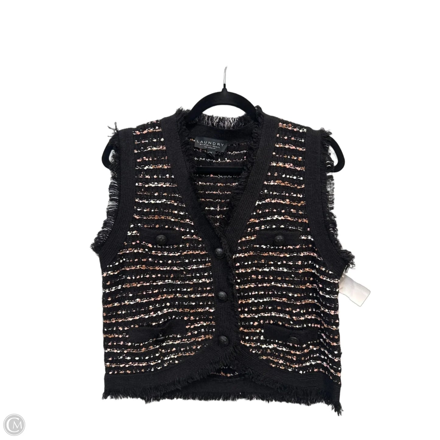 Vest Sweater By Laundry In Black, Size: M