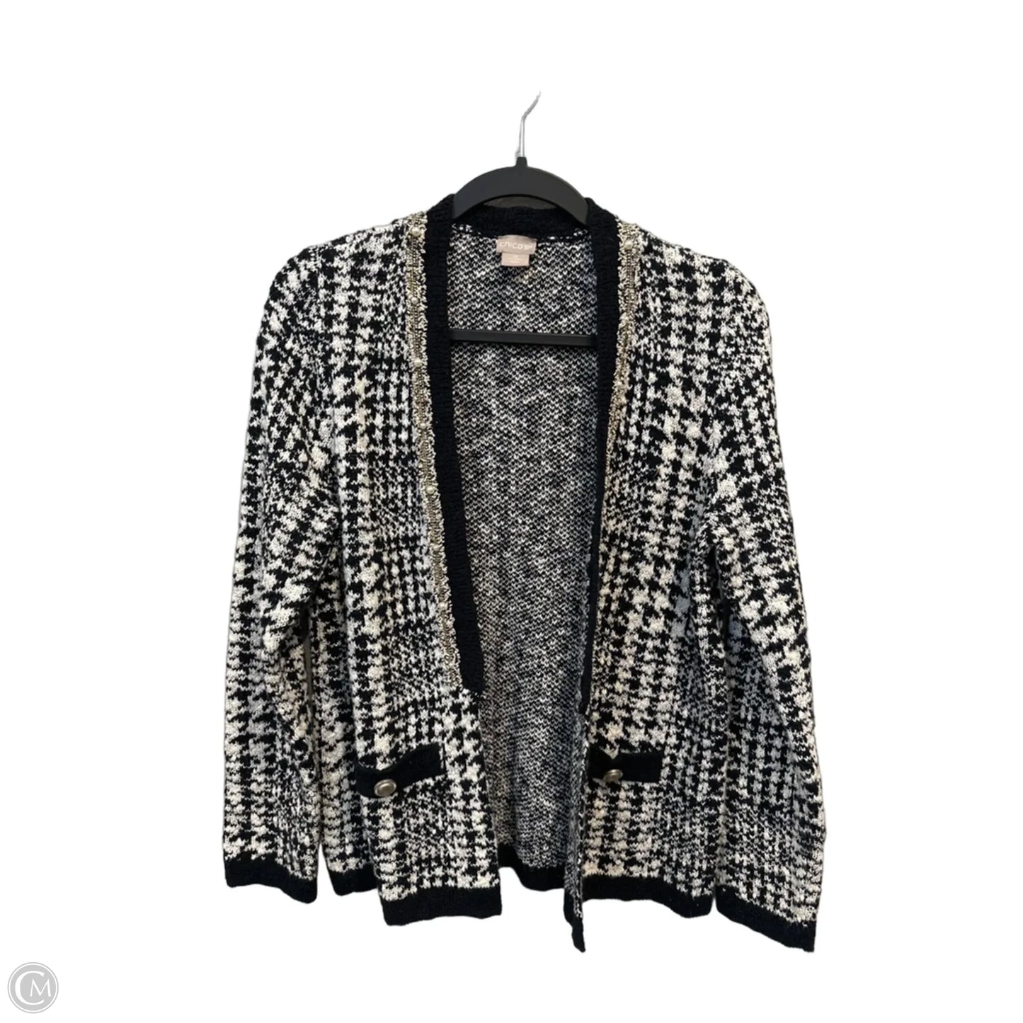 Blazer By Chicos In Black & White, Size: S