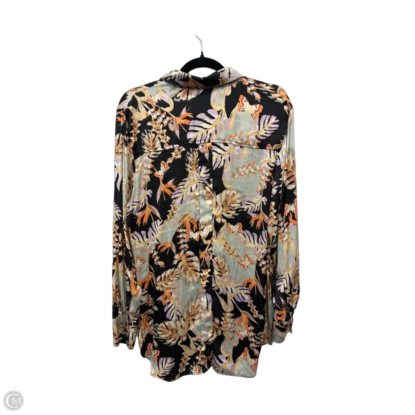 Blouse Long Sleeve By Free People In Tropical Print, Size: L