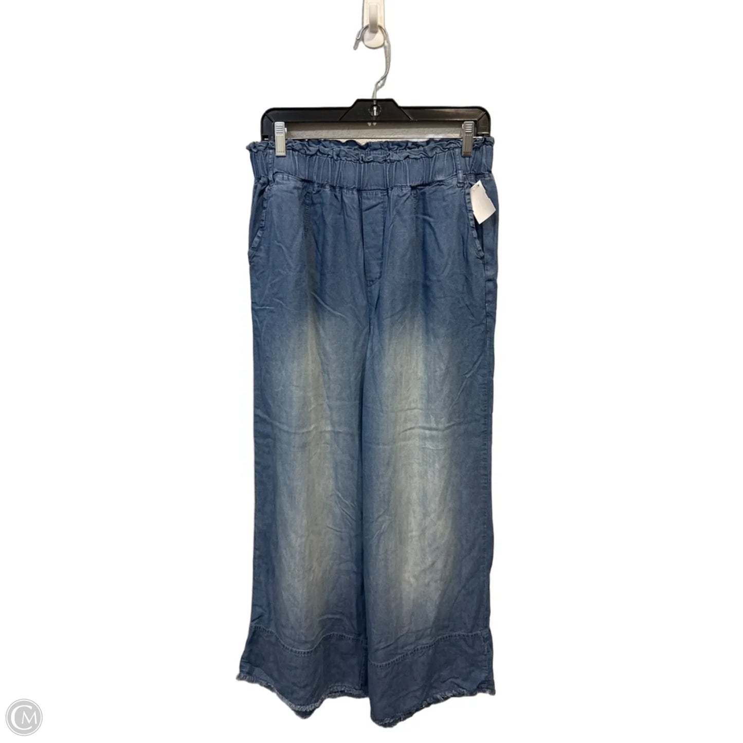 Pants Wide Leg By Zenana In Blue Denim, Size: L