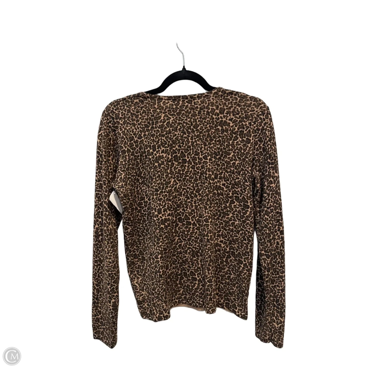 Top Long Sleeve By Jones New York In Leopard Print, Size: M