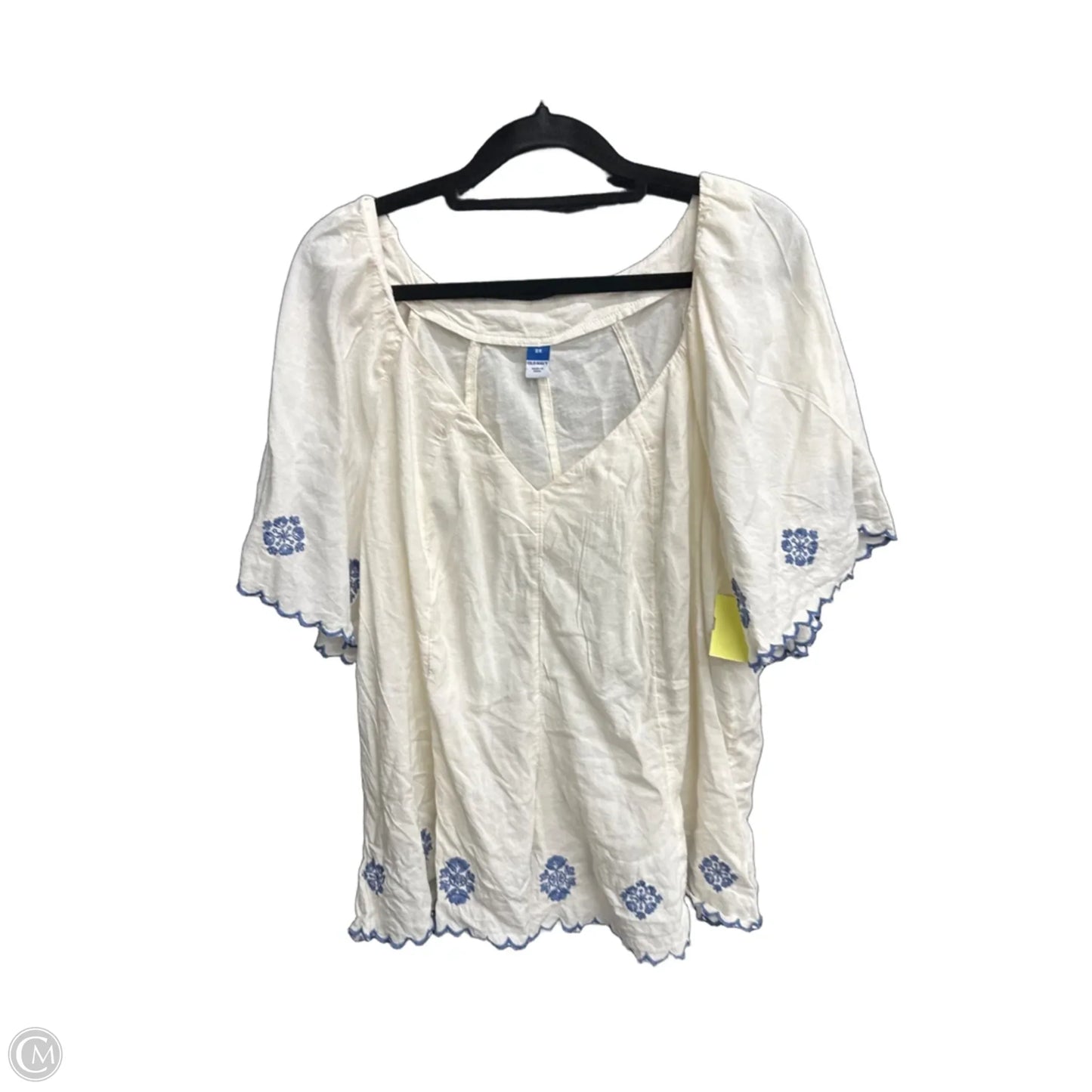Top Short Sleeve By Old Navy In Blue & Cream, Size: 2x