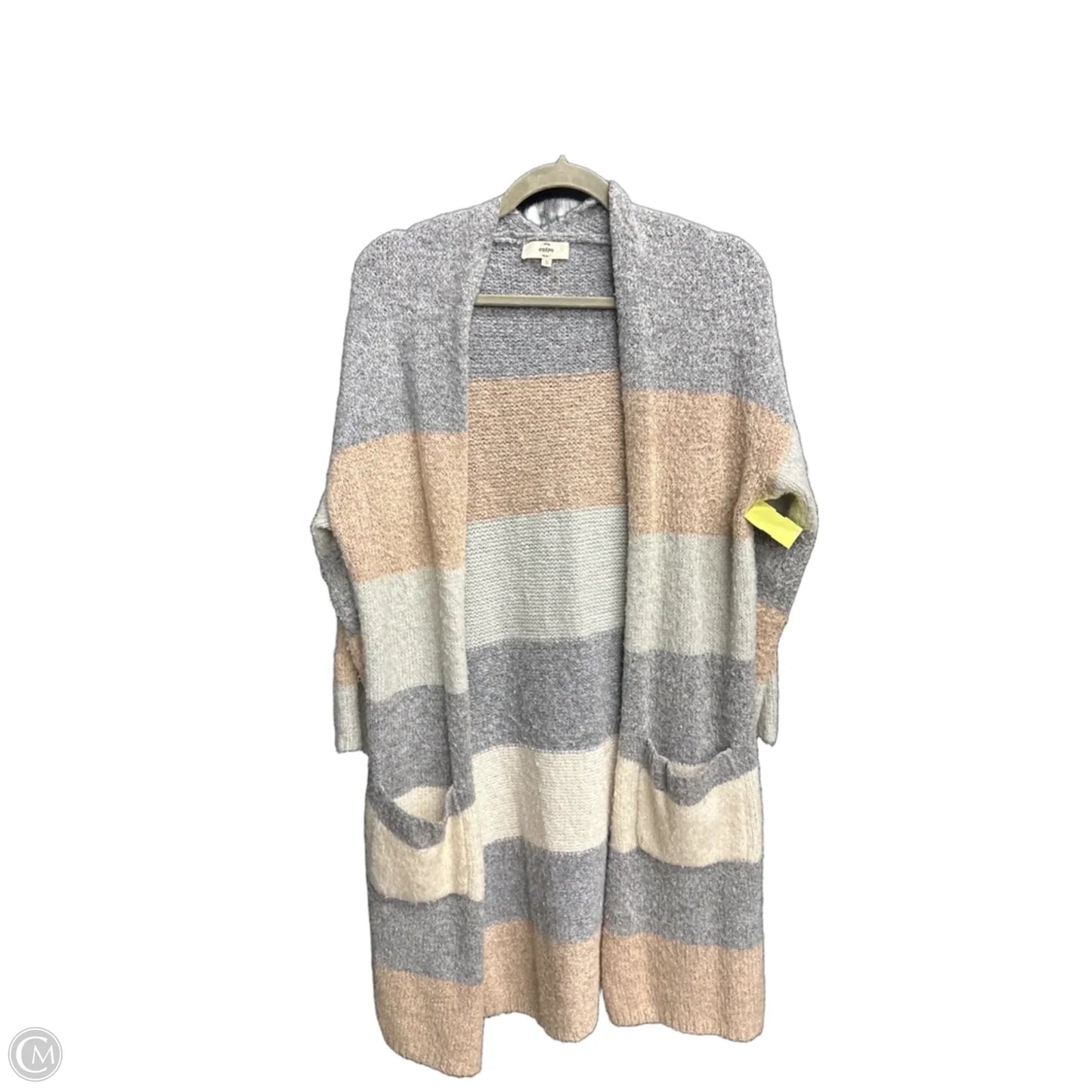 Sweater Cardigan By Entro In Striped Pattern, Size: S