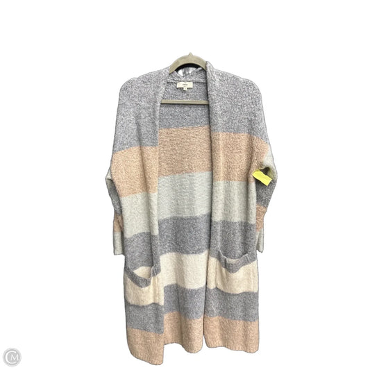 Sweater Cardigan By Entro In Striped Pattern, Size: S