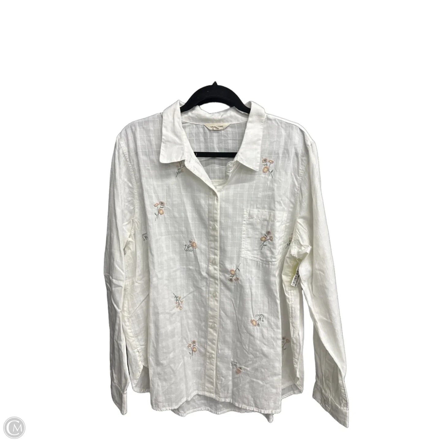 Top Long Sleeve By Lucky Brand In White, Size: Xl