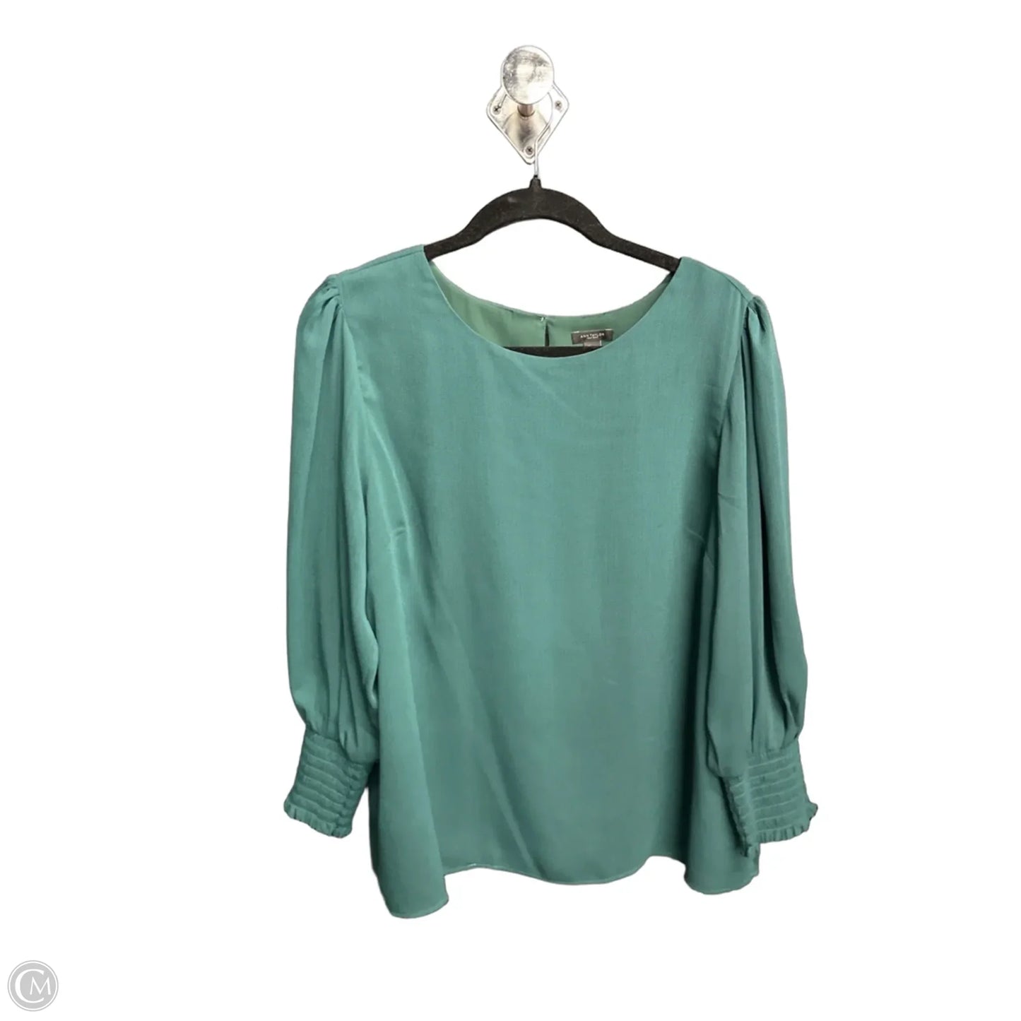 Blouse Long Sleeve By Ann Taylor In Green, Size: L
