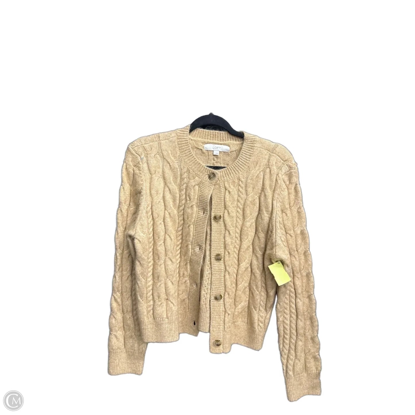 Sweater Cardigan By Loft In Brown, Size: L