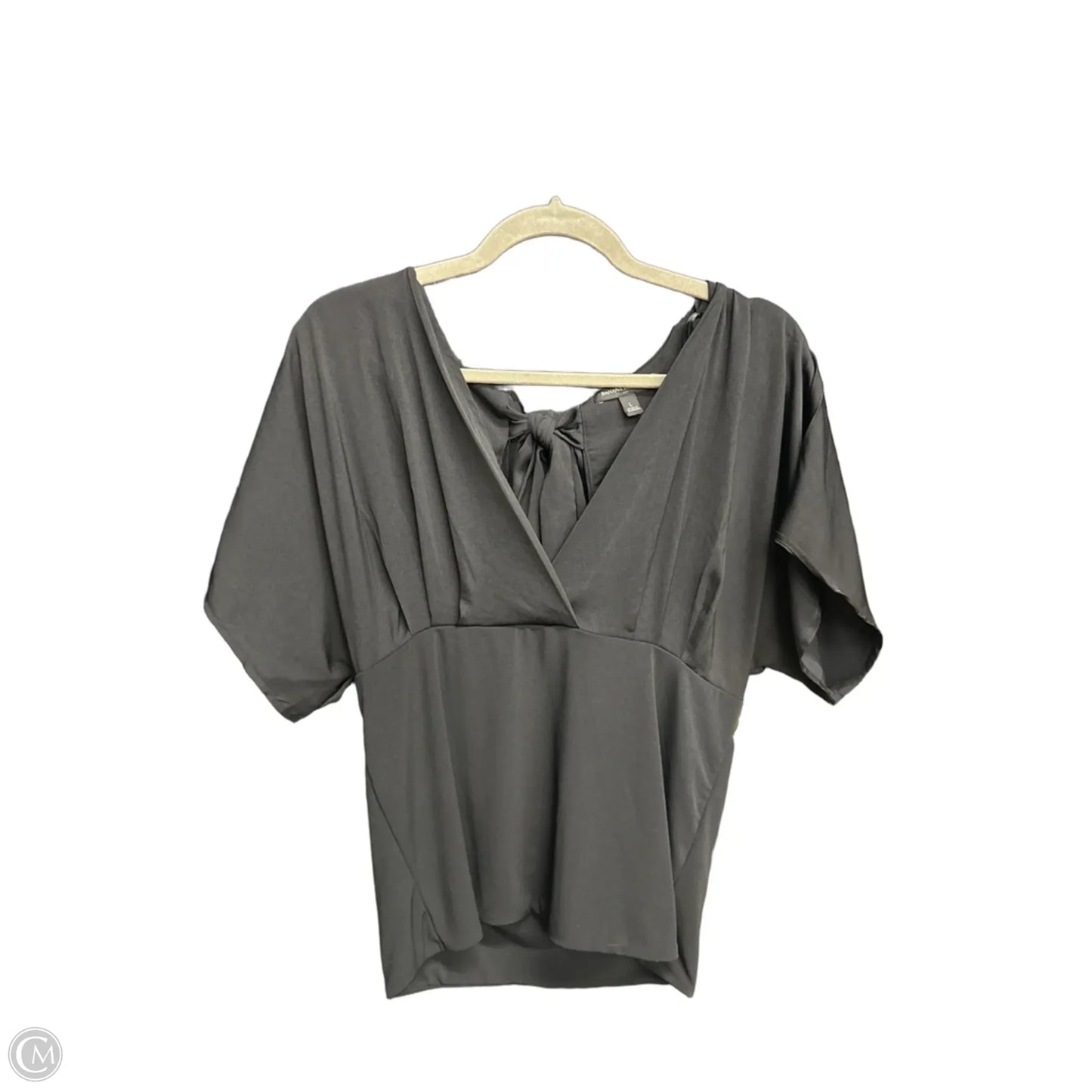 Blouse Short Sleeve By Banana Republic In Black, Size: L