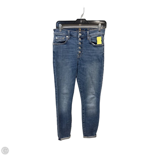 Jeans Skinny By 7 For All Mankind In Blue Denim, Size: 4
