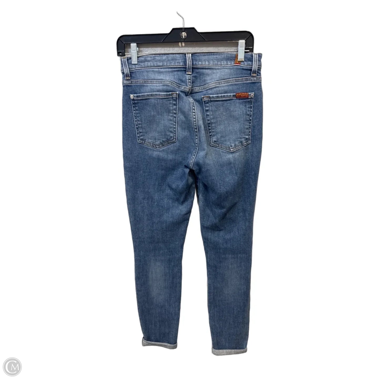 Jeans Skinny By 7 For All Mankind In Blue Denim, Size: 4